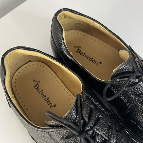Studio Belvedere Bay Bridge Dress Shoes Black Leather Oxford Mens 13 EEE - Picture 5 of 13